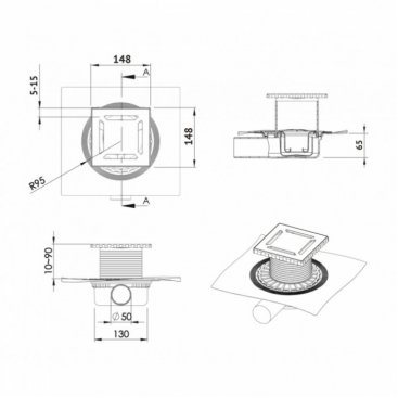 Душевой трап Berges Zentrum Norma 091363