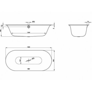 Ванна Bette Lux Oval 3466-000 Plus 180x80