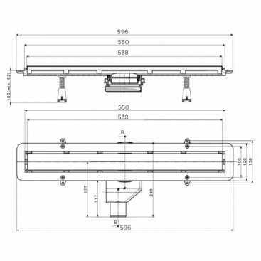 Плита душевая с лотком Bettoserb Confluo Board 90x90 40007821SS