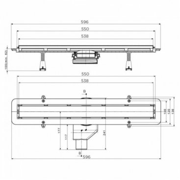 Плита душевая с лотком Bettoserb Confluo Board 120x120 40007822BG