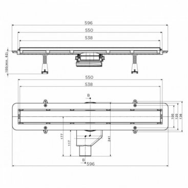 Плита душевая с лотком Bettoserb Confluo Board 120x120 40007822SS