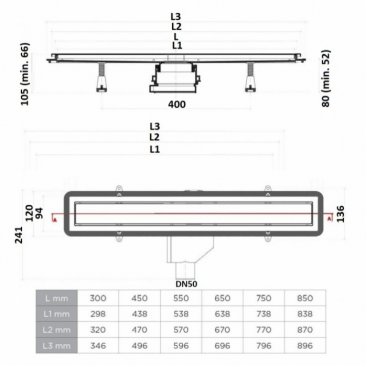 Душевой лоток Bettoserb Confluo Premium Line 450 13100002 хром матовый