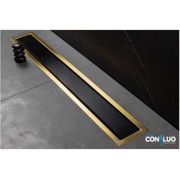 Душевой лоток Bettoserb Confluo Premium Line 850 Black Glass Gold 13100118 черный