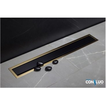 Душевой лоток Bettoserb Confluo Premium Line 650 Black Glass Gold 13100116 черный