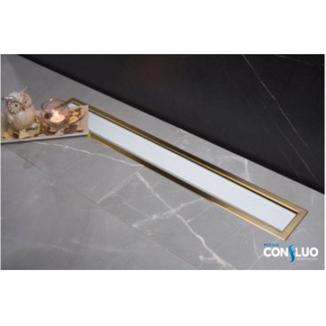 Душевой лоток Bettoserb Confluo Premium Line 650 White Glass Gold 13100122 белый