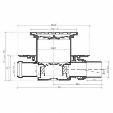 Душевой трап Bettoserb Confluo Standard 15х15 Tide 3 13000003 хром