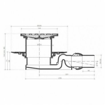 Душевой трап Bettoserb Confluo Standard 15х15 Square 4 13000008 хром