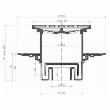 Душевой трап Bettoserb Confluo Standard 15х15 Tide Vertical 13000018 хром