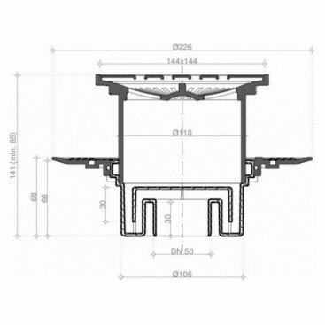 Душевой трап Bettoserb Confluo Standard 15х15 Square Vertical 13000019 хром