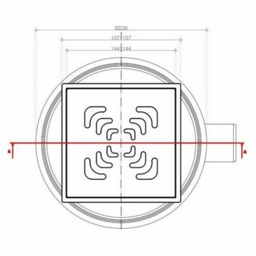 Душевой трап Bettoserb Confluo Standard 15х15 Square Vertical Mask 13000076 хром