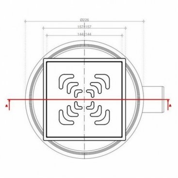 Душевой трап Bettoserb Confluo Standard 15х15 Square 4 Mask 13000084 хром