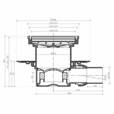 Душевой трап Bettoserb Confluo Standard 15х15 Ceramic 1 13000085 под плитку