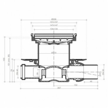 Душевой трап Bettoserb Confluo Standard 15х15 Ceramic 2 13000086 под плитку