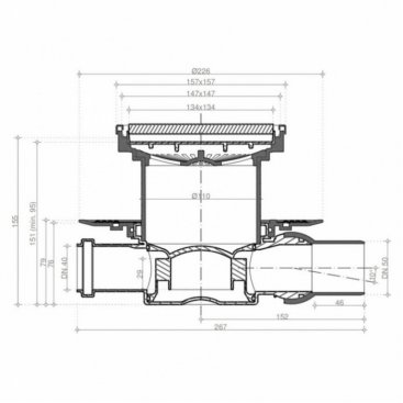 Душевой трап Bettoserb Confluo Standard 15х15 Ceramic 3 Gold 13000121 под плитку