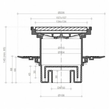 Душевой трап Bettoserb Confluo Standard 15х15 White Glass Vertical 13000098 белый