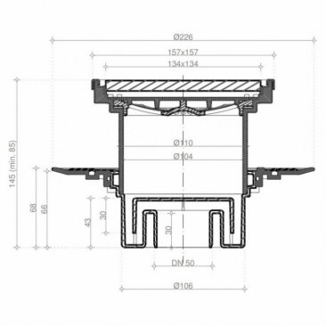 Душевой трап Bettoserb Confluo Standard 15х15 Ceramic Vertical 13000099 под плитку