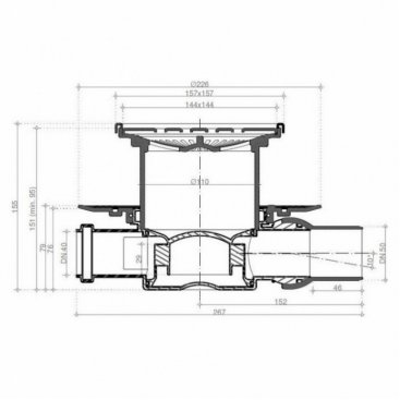 Душевой трап Bettoserb Confluo Standard 15х15 Plate 2 2in1 13702557 хром