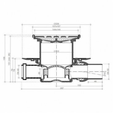 Душевой трап Bettoserb Confluo Standard 15х15 Plate 3 2in1 13702558 хром