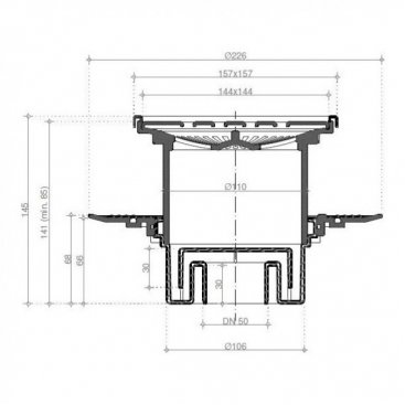 Душевой трап Bettoserb Confluo Standard 15х15 Plate Vertical 2in1 13702561 хром