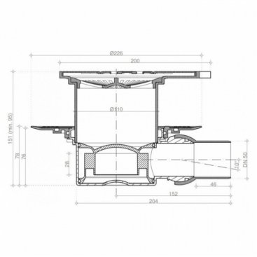 Душевой трап Bettoserb Confluo Standard 20х20 Angle 1 13000013 хром