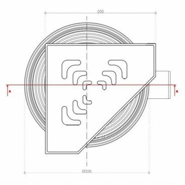 Душевой трап Bettoserb Confluo Standard 20х20 Angle 2 Gold 13000127 золото