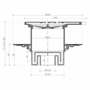 Душевой трап Bettoserb Confluo Standard 20х20 Angle Vertical Gold 13000131 золото