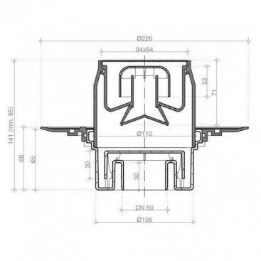 Душевой трап Bettoserb Confluo Standard 10х10 Dry Vertical 13000022 хром