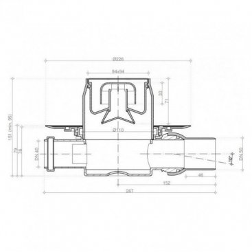 Душевой трап Bettoserb Confluo Standard 10х10 Dry 2 Gold 13000129 золото