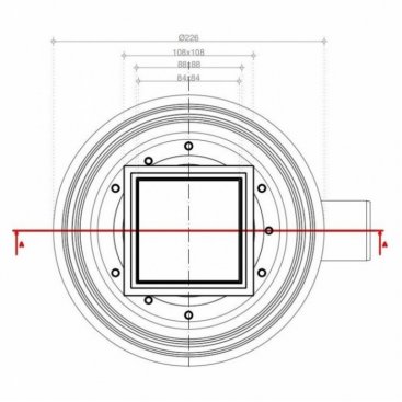 Душевой трап Bettoserb Confluo Standard 10х10 Dry Plate Vertical 2in1 13702567 хром