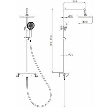 Душевая стойка beWash BV1TMSS6676