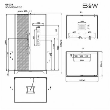 Душевая кабина Black&White Galaxy G8028