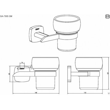 Комплект аксессуаров для ванной комнаты Black & White Gravity GA-7810GM