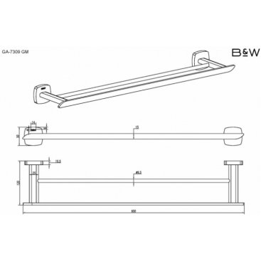 Комплект аксессуаров для ванной комнаты Black & White Gravity GA-7810GM