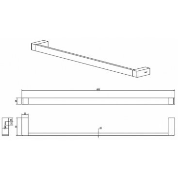 Полотенцедержатель Black & White Gravity GA-9608GM 60 см