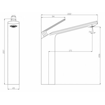 Смеситель для раковины Black&White Gravity GF-7204-C