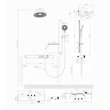 Душевая система Black&White Gravity GH-9025-MB