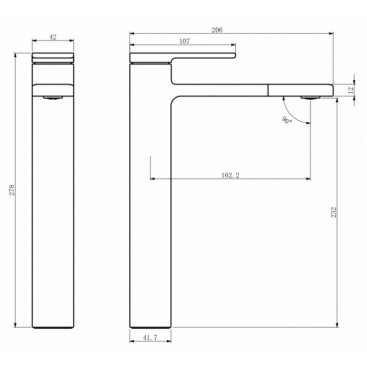 Смеситель для раковины Black&White GF-7203-C