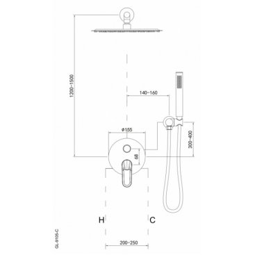 Душевая система Black&White Gravity GL-9105-GM