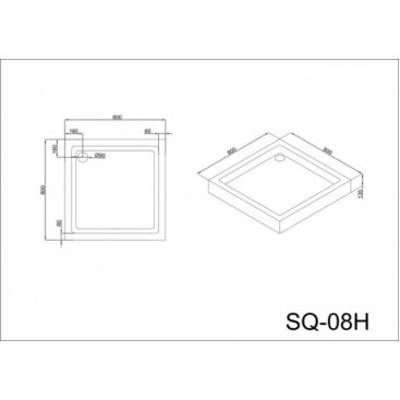 Душевой поддон Black&White Stellar Wind SQ-08H