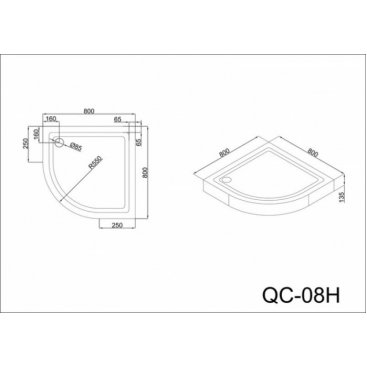 Душевой поддон Black&White Stellar Wind QC-08H