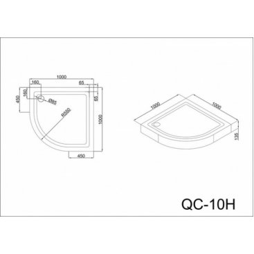 Душевой поддон Black&White Stellar Wind QC-10H