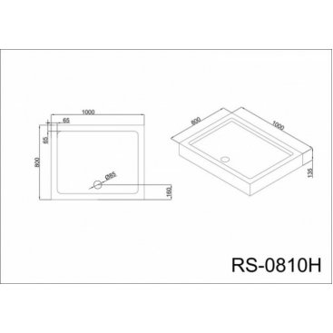 Душевой поддон Black&White Stellar Wind RS-0810H