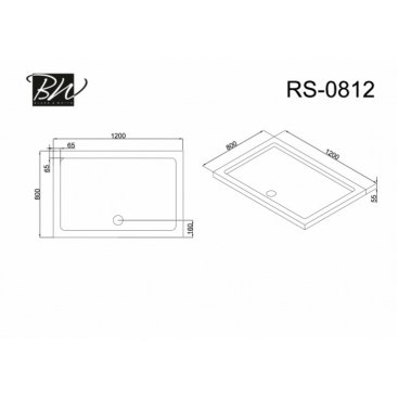 Душевой поддон Black&White Stellar Wind RS-0812