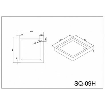 Душевой поддон Black&White Stellar Wind SQ-09H