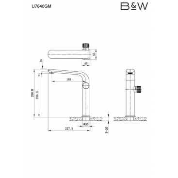 Смеситель для раковины Black&White Universe U7640GM