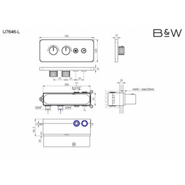 Душевая система Black&White Universe U7646GM