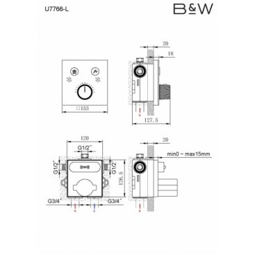 Душевая система Black&White Universe U7766