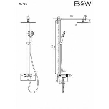 Душевая стойка Black&White Universe U7785GM