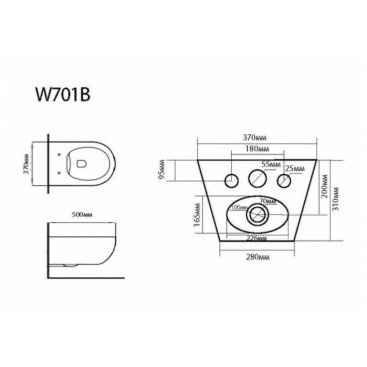 Биде подвесное Black&White W701B