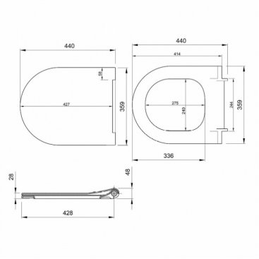 Унитаз подвесной Bocchi Taormina Arch 1012-001-0129 белый тонкая крышка